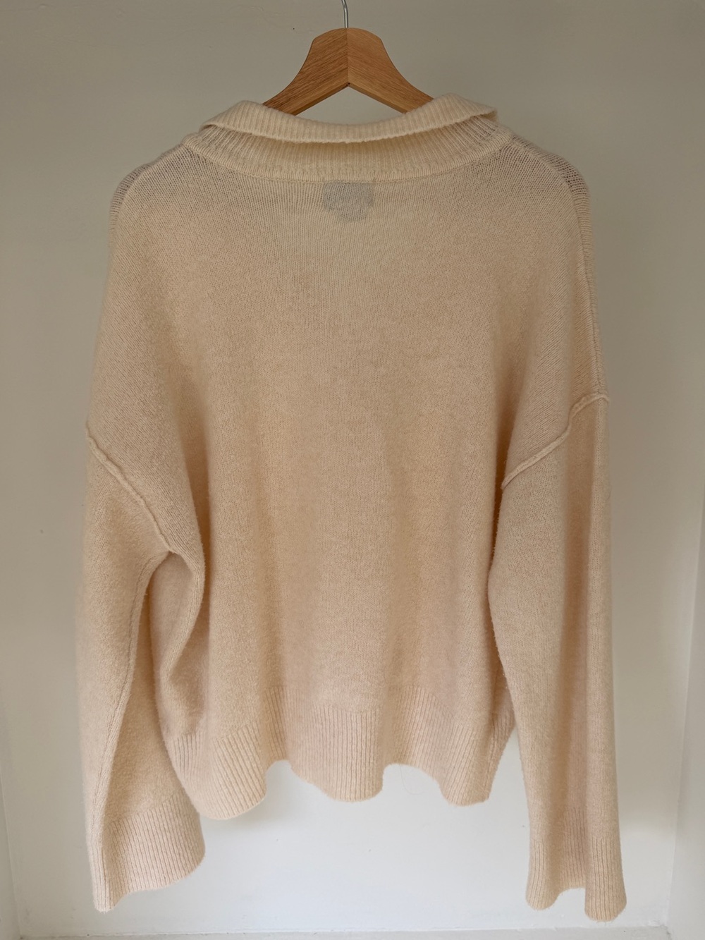 ASOS Cream Ribbed Collar Button-Front Cardigan Small - Picture 3 of 3